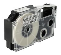 vhbw Ruban compatible avec Casio KL-G2, KL-HD1, KL-P1000, KL-8200, KL-C500 imprimante d'étiquettes 12mm Noir sur Transparent
