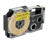 vhbw Ruban compatible avec Casio KL-HD1, KL-P1000 imprimante d'étiquettes 12mm Noir sur Jaune