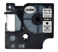 vhbw Ruban compatible avec Dymo 2000, 5000, 5500 imprimante d'étiquettes 6mm Noir sur Blanc