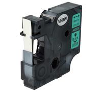 vhbw Ruban compatible avec Dymo LabelManager 100, 100 Plus, 120P, 160, 200, 210D, 300, 350, 350D imprimante d'étiquettes 9mm Noir sur Vert