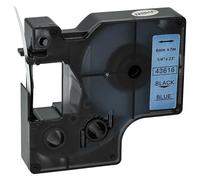 vhbw Ruban compatible avec Dymo LabelManager 210D, 300, 200, 350, 260P, 280, 100 Plus, 160 imprimante d'étiquettes 7m x 6mm Noir sur Bleu