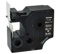 vhbw Ruban compatible avec Dymo LabelManager 400, 450D, 450, 500TS, 500, 300 imprimante d'étiquettes 7m x 24mm Blanc sur Noir