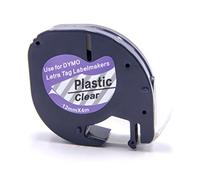 vhbw Ruban compatible avec Dymo LetraTag XR, XM imprimante d'étiquettes 4m x 12mm Noir sur Transparent