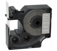 vhbw Ruban compatible avec Dymo LM640, 5000, 2000, 5500 imprimante d'étiquettes 7m x 19mm Blanc sur Transparent, plastique