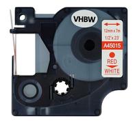 vhbw Ruban compatible avec Dymo Rhino 6000, 5000, 5200, 4200 imprimante d'étiquettes 7m x 12mm Rouge sur Blanc