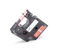 vhbw Ruban compatible avec Dymo RhinoPro 6000, 5000, 3000, ILP 219 imprimante d'étiquettes 5,5m x 12mm Blanc sur Rouge, Vinyle