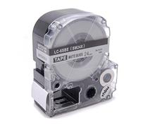 vhbw Ruban compatible avec Epson LabelWorks LW-1000P, LW-600P imprimante d'étiquettes 8m x 24mm Noir sur Argent - Remplacement pour SM24X, LC-6SBE