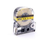 vhbw Ruban compatible avec Epson LabelWorks LW-1000P, LW-600P, LW-500, LW-400, LW-300 imprimante d'étiquettes 8m x 9mm Noir sur Jaune