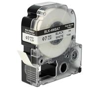 vhbw Ruban compatible avec Epson LabelWorks LW-400, LW-600 imprimante d'étiquettes Noir sur Blanc, cassette de gaine thermorétractable, 7 mm
