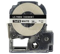 vhbw Ruban compatible avec KingJim SR3900C, SR3900P, SR950, SR750 imprimante d'étiquettes 36mm Noir sur Blanc