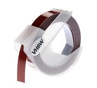 vhbw Ruban de marquage 3D compatible avec Dymo 1575, 1745, 1755, 1765 imprimante d'étiquettes 3m x 9mm Blanc sur Marron châtain, plastique