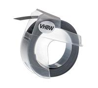 vhbw Ruban de marquage 3D compatible avec Dymo 1610, 1595GY, 1745, 1755, 1765, 1805 imprimante d'étiquettes 3m x 9mm Blanc sur Argent