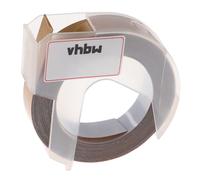 vhbw Ruban de marquage 3D compatible avec Dymo Label Buddy 20008, Mini, Maxi 1755 imprimante d'étiquettes 3m x 9mm Blanc sur Or