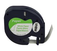 vhbw Ruban papier remplacement pour Dymo 91220, S0721510 pour imprimante d'étiquettes 4m x 12mm Noir sur Blanc, papier