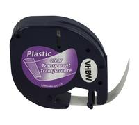vhbw Ruban plastique compatible avec Dymo LetraTag XR imprimante d'étiquettes 4m x 12mm Noir sur Transparent, plastique
