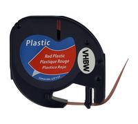 vhbw Ruban plastique remplacement pour Dymo 91223, S0721630 pour imprimante d'étiquettes 4m x 12mm Noir sur Rouge, plastique