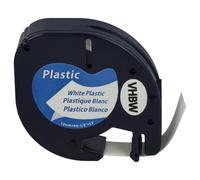 vhbw Ruban plastique remplacement pour Dymo S0721660, 91221 pour imprimante d'étiquettes 4m x 12mm Noir sur Blanc, plastique