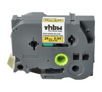 vhbw Ruban remplacement pour Brother HGE-S651 pour imprimante d'étiquettes 8m x 24mm Noir sur Jaune, extraforte