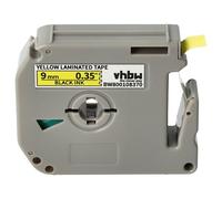 vhbw Ruban remplacement pour Brother M-K621 pour imprimante d'étiquettes 8m x 9mm Noir sur Jaune