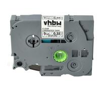 vhbw Ruban remplacement pour Brother TZE-121L pour imprimante d'étiquettes 8m x 9mm Noir sur Transparent