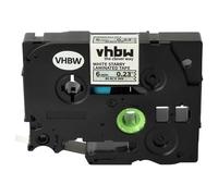 vhbw Ruban remplacement pour Brother TZE-211L1 pour imprimante d'étiquettes 8m x 6mm Noir sur Blanc paillettes, laminée