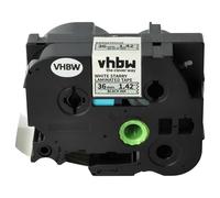 vhbw Ruban remplacement pour Brother TZE-261L1 pour imprimante d'étiquettes 8m x 36mm Noir sur Blanc (paillettes), laminée