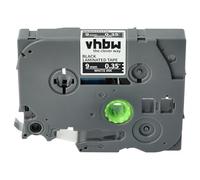vhbw Ruban remplacement pour Brother TZE-325 pour imprimante d'étiquettes 8m x 9mm Blanc sur Noir