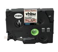 vhbw Ruban remplacement pour Brother TZE-421L1 pour imprimante d'étiquettes 8m x 9mm Noir sur Rouge paillettes, laminée