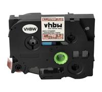 vhbw Ruban remplacement pour Brother TZE-441L1 pour imprimante d'étiquettes 8m x 18mm Noir sur Rouge paillettes, laminée
