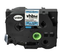 vhbw Ruban remplacement pour Brother TZE-551L1 pour imprimante d'étiquettes 8m x 24mm Noir sur Bleu, laminée
