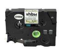 vhbw Ruban remplacement pour Brother TZE-611L1 pour imprimante d'étiquettes 8m x 6mm Noir sur Jaune paillettes, laminée