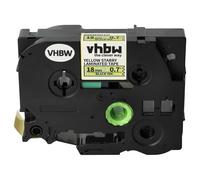 vhbw Ruban remplacement pour Brother TZE-641L1 pour imprimante d'étiquettes 8m x 18mm Noir sur Jaune paillettes, laminée