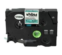 vhbw Ruban remplacement pour Brother TZE-711L1 pour imprimante d'étiquettes 8m x 6mm Noir sur Vert paillettes, laminée