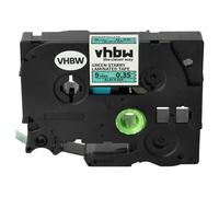 vhbw Ruban remplacement pour Brother TZE-721L1 pour imprimante d'étiquettes 8m x 9mm Noir sur Vert paillettes, laminée