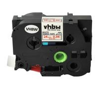 vhbw Ruban remplacement pour Brother TZE-FA5R pour imprimante d'étiquettes 3m x 24mm Rouge sur Blanc, thermocollant