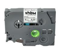 vhbw Ruban remplacement pour Brother TZE-FX211 pour imprimante d'étiquettes 8m x 6mm Noir sur Blanc, flexible