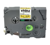 vhbw Ruban remplacement pour Brother TZE-FX621 pour imprimante d'étiquettes 8m x 9mm Noir sur Jaune, flexible