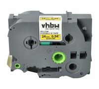 vhbw Ruban remplacement pour Brother TZE-FX651, TZ-FX651 pour imprimante d'étiquettes 8m x 24mm Noir sur Jaune, flexible