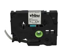 vhbw Ruban remplacement pour Brother TZE-N221 pour imprimante d'étiquettes 8m x 9mm Noir sur Blanc, plastique
