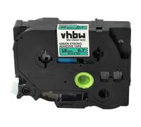 vhbw Ruban remplacement pour Brother TZE-S741 pour imprimante d'étiquettes 8m x 18mm Noir sur Vert, extraforte, laminée