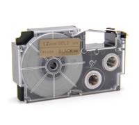 vhbw Ruban remplacement pour Casio XR-12GD, XR-12GD1 pour imprimante d'étiquettes 8m x 12mm Noir sur Or