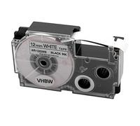 vhbw Ruban remplacement pour Casio XR-12GWE pour imprimante d'étiquettes 12mm Noir sur Blanc