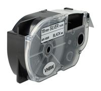 vhbw Ruban remplacement pour Casio XR-18SR, XR-18SR1 pour imprimante d'étiquettes 18mm Noir sur Argent, pet+ RESIN