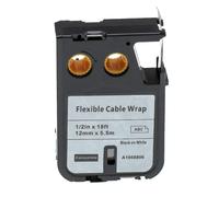 vhbw Ruban remplacement pour Dymo 1868806 pour imprimante d'étiquettes 5,5m x 12mm Noir sur Blanc, câble flexible enroulé