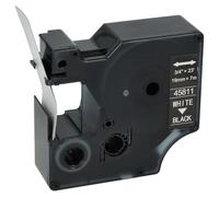 vhbw Ruban remplacement pour Dymo 45811, D1 pour imprimante d'étiquettes 7m x 19mm Blanc sur Noir, plastique