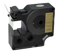 vhbw Ruban remplacement pour Dymo 45813, D1 pour imprimante d'étiquettes 7m x 19mm Noir sur Or, plastique