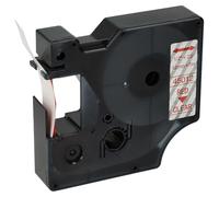 vhbw Ruban remplacement pour Dymo D1, 45012 pour imprimante d'étiquettes 7m x 12mm Rouge sur Transparent