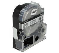vhbw Ruban remplacement pour Epson LC-4SBM pour imprimante d'étiquettes 8m x 12mm Noir sur Argent