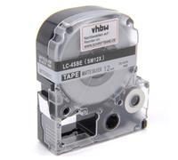 vhbw Ruban remplacement pour KingJim SM12X pour imprimante d'étiquettes 12mm Noir sur Argent