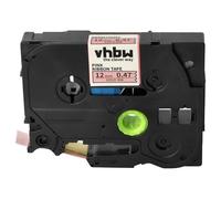 vhbw Ruban textile compatible avec Brother PT H107B, H105NB, H300, H105WB, H105WN, H200, H110 imprimante d'étiquettes 4m x 12mm Or sur Rose
